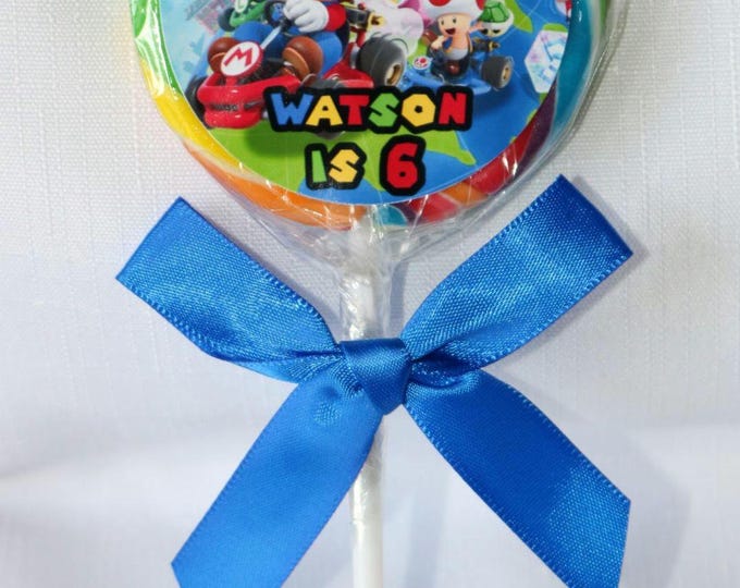Personalised Rainbow Lollipop Party Favours
