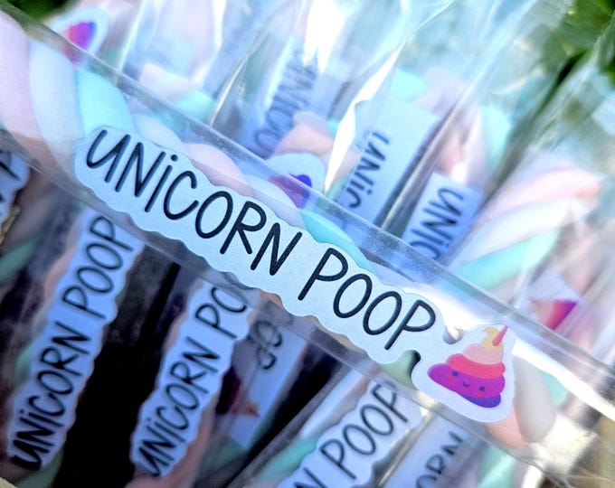 Unicorn poop party favours