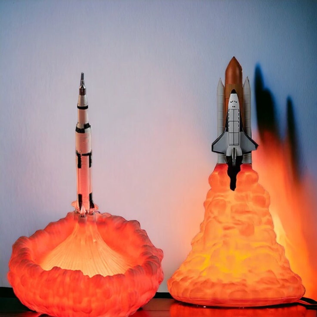 Apollo 11 Saturn V Rocket Lamp, Nasa, Rocketship Night Light, Rocket Ship Table Lamp, Space