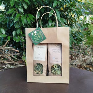 Presentset med 4 örtteer, födelsedagspresent, handgjorda i Corrèze