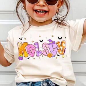 Personalized Kids Halloween Shirt: Custom Name Alphabet Design