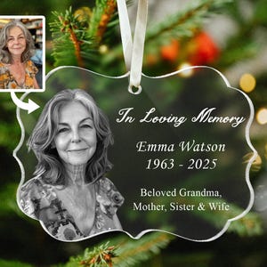 Personalized Memorial Gift, Custom Photo Memorial Ornament, Loss Of Grandma Gift, Loss Of Dad Gift, Memorial Mom Gift, Remembrance Keepsake