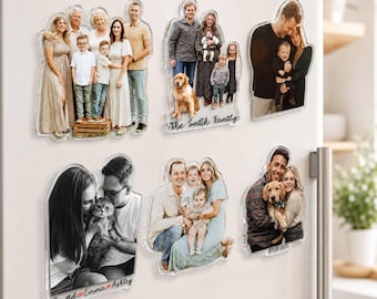 Imán personalizado de acrílico con foto familiar: imanes personalizados para nevera con foto familiar, decoración navideña.