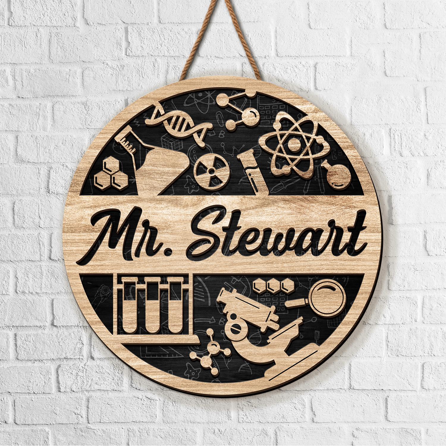 Personalized Science Teacher Door Sign: 3D Classroom Decor, Teacher ...