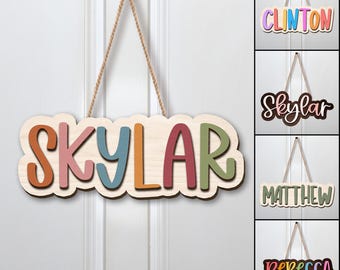 Personalized Kids Room Door Sign: Custom Name Nursery Decor