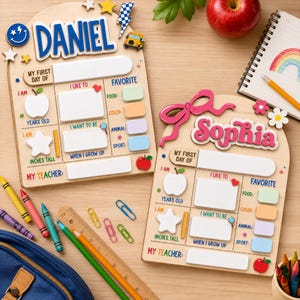 Custom First Day of School Sign, First and Last Day School Board, Preschool Kindergarten Photo Prop, Reusable Dry Erase Back to School Sign image 12