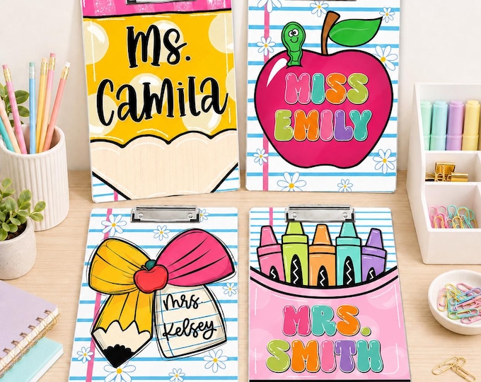 Custom Name Teacher Clipboard: Personalized Back To School Gift for Teachers, Teacher Appreciation Gifts, School Supplies