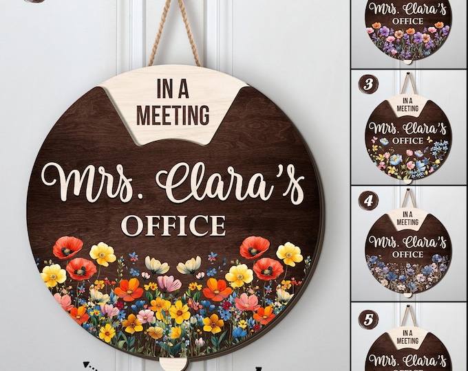 Custom Rotating Office Sign: Personalized Work Status Indicator - Gift for Coworkers, Boss