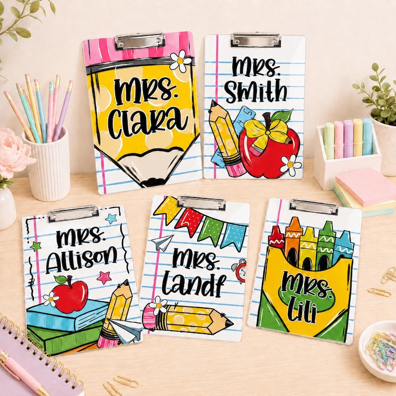 Custom Name Teacher Pencil Clipboard: Personalized Back to School ...