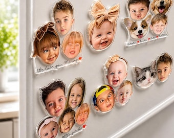 Personalized Acrylic Kids and Pets Faces Magnets: Custom Baby Face Photo Magnet