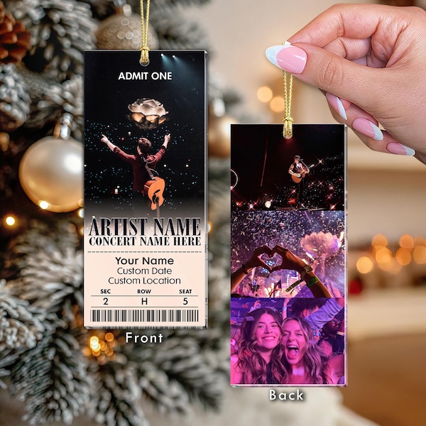 Personalized Acrylic Favorite Concert Ticket Keychain: Music Lover Gift Keepsake