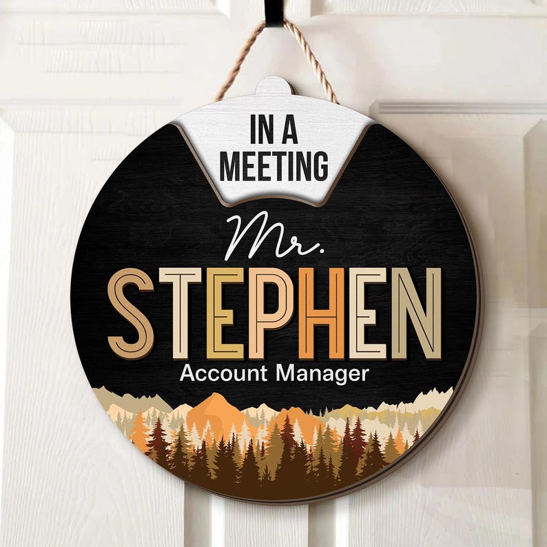 Personalized Work Status Sign for Office Door, Custom Rotating Name ...