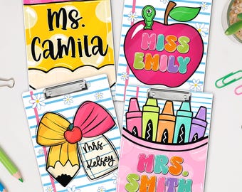 Custom Name Teacher Clipboard, Personalized Back To School Gifts for Teachers, Apple Pencil Clipboard, New Teacher Gift, School Supplies