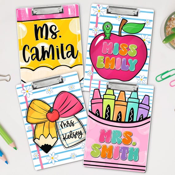 Custom Name Teacher Clipboard: Personalized Teacher Appreciation Gifts, End Of School Teacher Gift