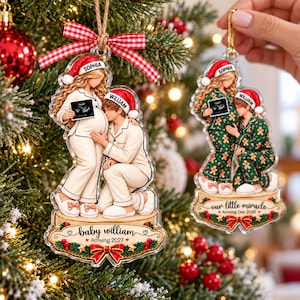 Personalized Pregnancy Announcement Ornament, Custom Ultrasound Ornament, Expecting Parents Gift, New Dad Gift, Christmas Pregnant Ornament