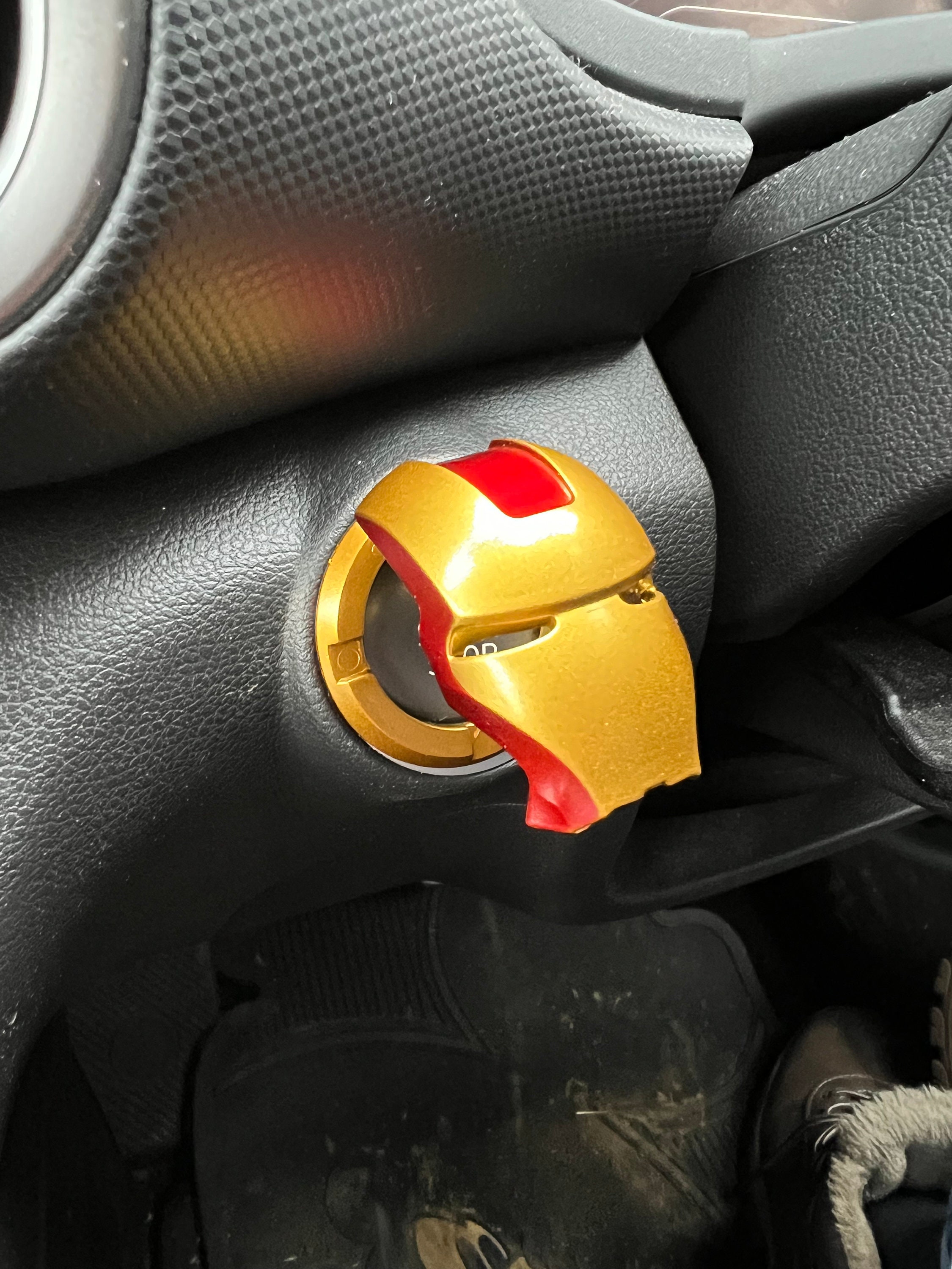 Marvel Spiderman voiture intérieur moteur allumage démarrage bouton d'arrêt  housse de protection décoration autocollant 