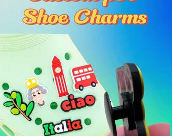 Custom shoe Charms, Cute Charms for Shoes, Clog decorations, custom Numbers Charms, Custom Words for Charms, Custom charm for school.
