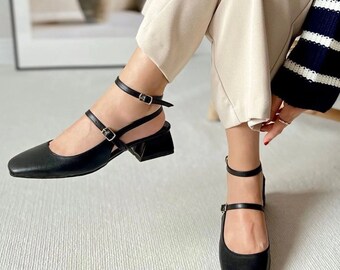 Handmade Mary Jane Shoes, Women Low Heels Mary Jane Flats, Boho Barefoot  Sandal, Vintage Style T Strap Pumps, Romantic Retro Bridal Shoes