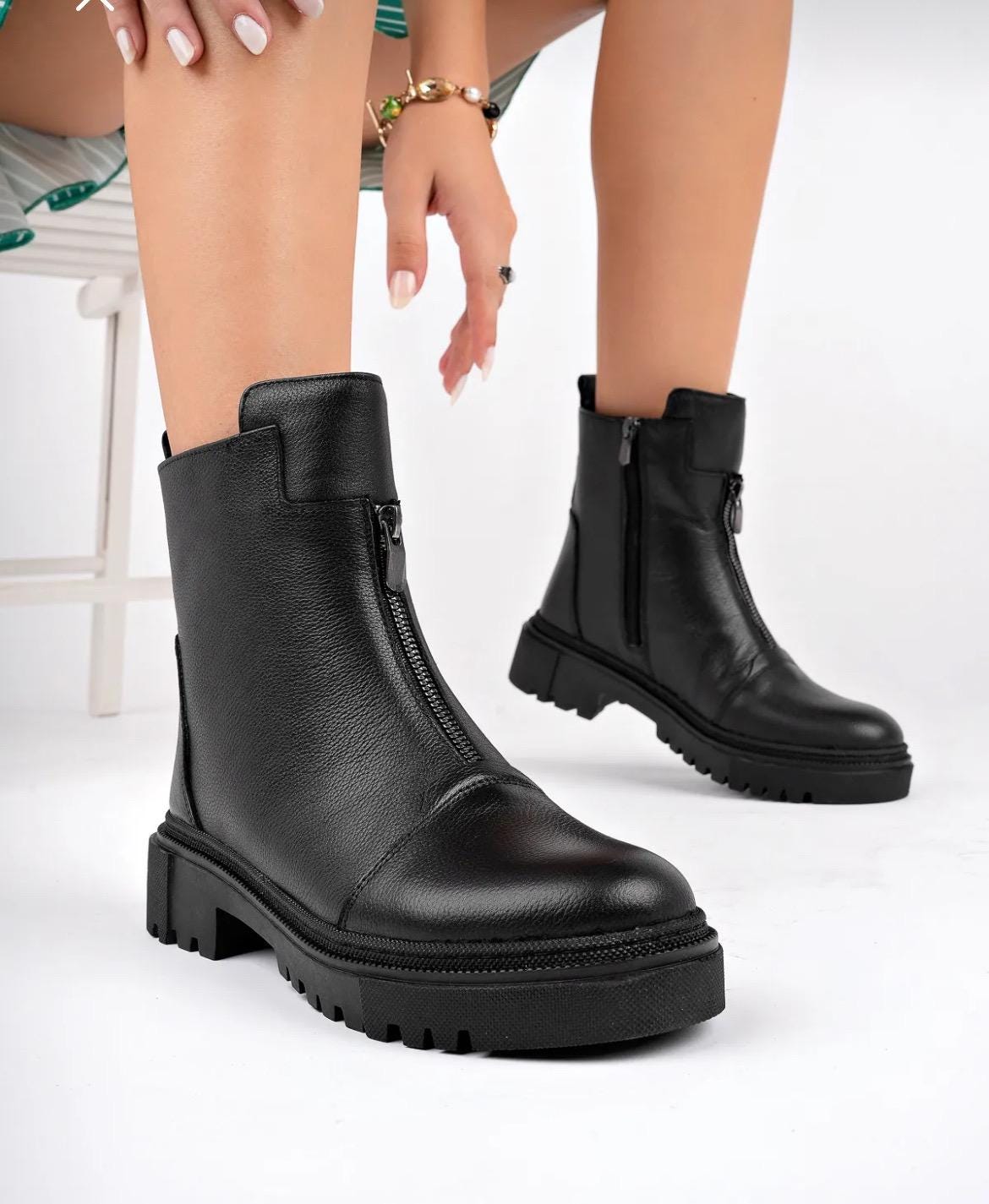 Botas femininas pretas de tornozelo, botas femininas, botas