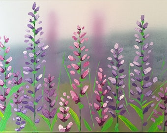 Evelyn - Lupine meadow in Acrylic on canvas