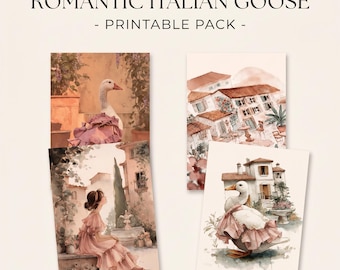 ROMANTIC GOOSE I PRINTABLE | Junk Journal Kit | Printable Collage Sheets | Digital Download