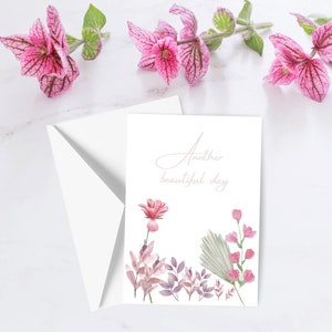 Tarjeta de otro hermoso día, tarjeta plegable imprimible, tarjeta para cualquier ocasión, tarjeta de cumpleaños, tarjeta de Acción de Gracias, diseño único, descarga digital