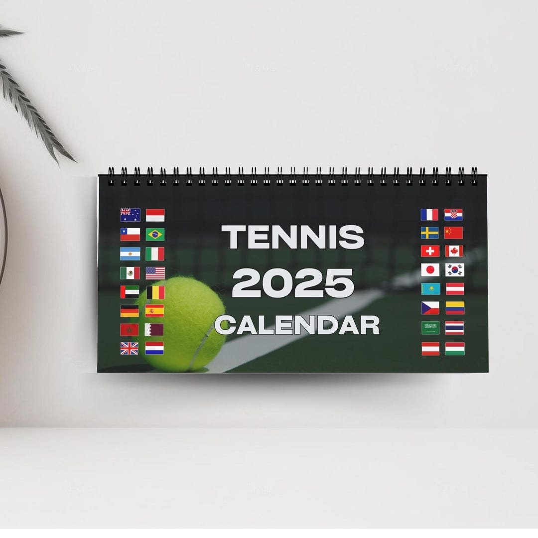 Desk Calendar, Tennis Calendar 2025, Sports Calendar, Wall Calendar