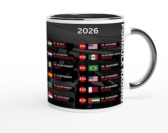 2026 Formula Racing Calendar Mug: Race Car Fan Gift