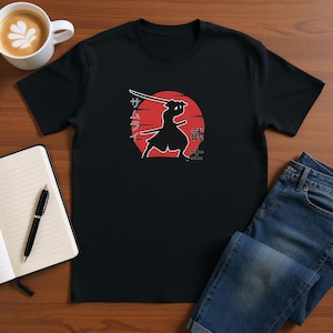 Samurai Warrior Silhouette – Rising Sun Katana T-Shirt