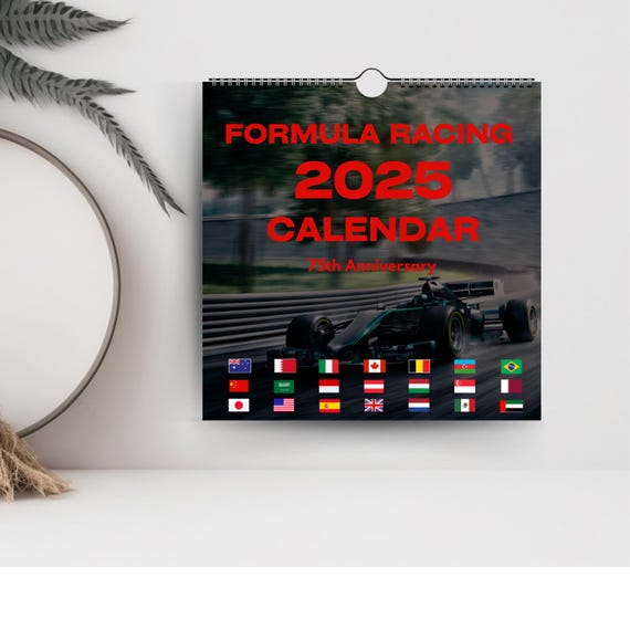 Calendario Da Tavolo F1 2025 - Con Supporto Auto E Programma Gare, Per Appassionati