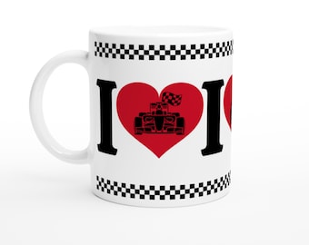 Tasse à café Formula Racing, cadeau pour fan de voitures de course