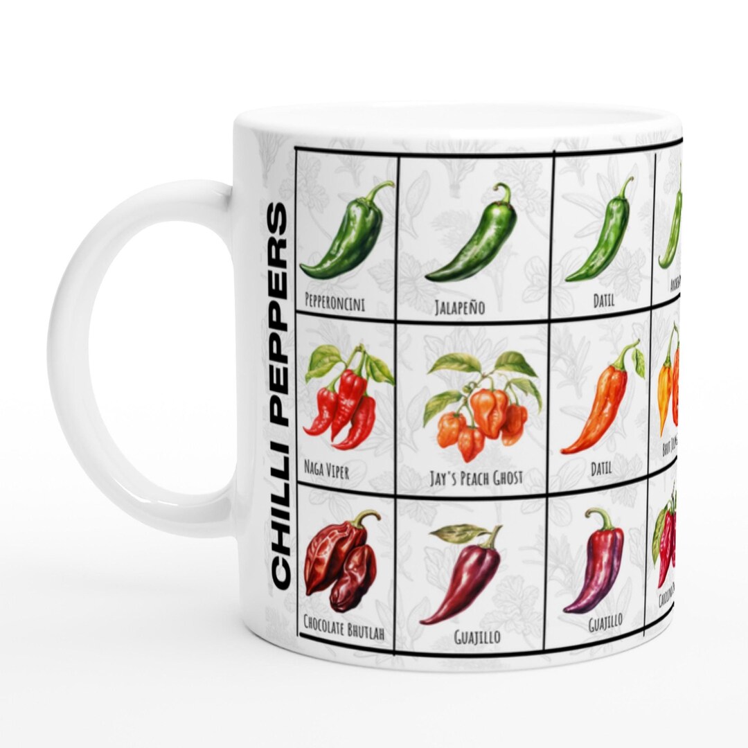 Chilli Peppers Ceramic Mug: Colorful Heat Lover Gift - Etsy