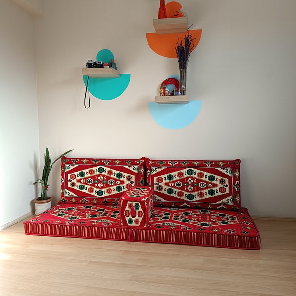 Bodenkissen, Heimdekoration, türkisches Wohnzimmer, Sofa, Bodensitzsofa, traditionelles Kissen, Leseecke, osmanisches Kissen