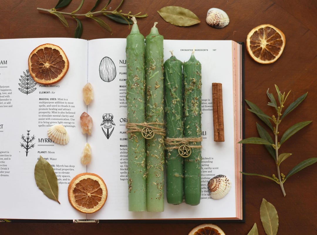Money Intention Candles (set of 2), Abundance Ritual Manifestation ...