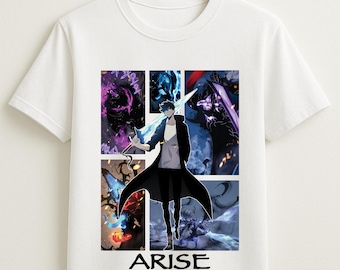 Youth and adult Solo #L3veling #Sung J!n #W0o Arise Anime shirt, Graphic Anime Character Shirt, Retro Top Cotton Gift For Men, Women