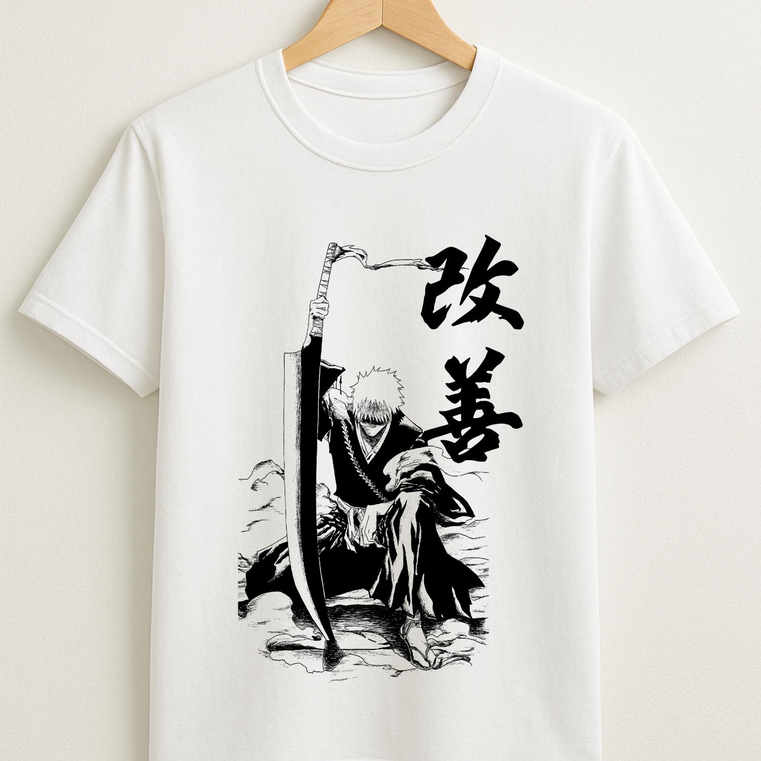 T-shirt Anime Bleach – Design Aizen Ichigo Bankai Yhwach Zaraki, Coton, Tailles S à 5XL, Neuf Avec étiquettes