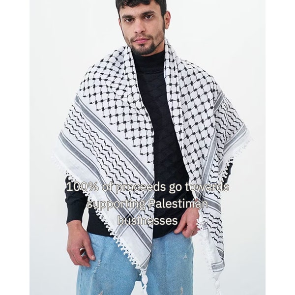 Original Al-Bulbul Kufiya (Keffiyeh) - in Handarbeit von Palästinenser-Flüchtlingen gespendet - 100% des Erlöses gehen in die Unterstützung palästinensischer Unternehmen