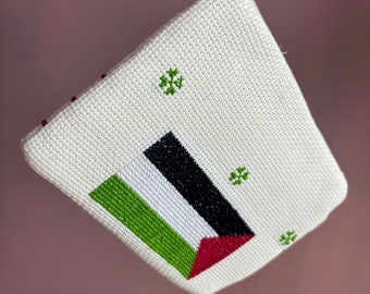 Fait main en Palestine - Porte-monnaie Tatteez - Drapeau de la Palestine - Soutenez les entreprises palestiniennes