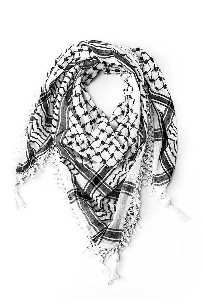 Original Al-Bulbul Kufiya Keffiyeh Handmade by Palestinian refugees 100% of proceeds go to supporting Palestinian businesses image 7