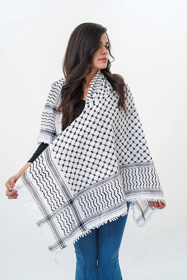 Original Al-Bulbul Kufiya Keffiyeh Handmade by Palestinian refugees 100% of proceeds go to supporting Palestinian businesses image 4