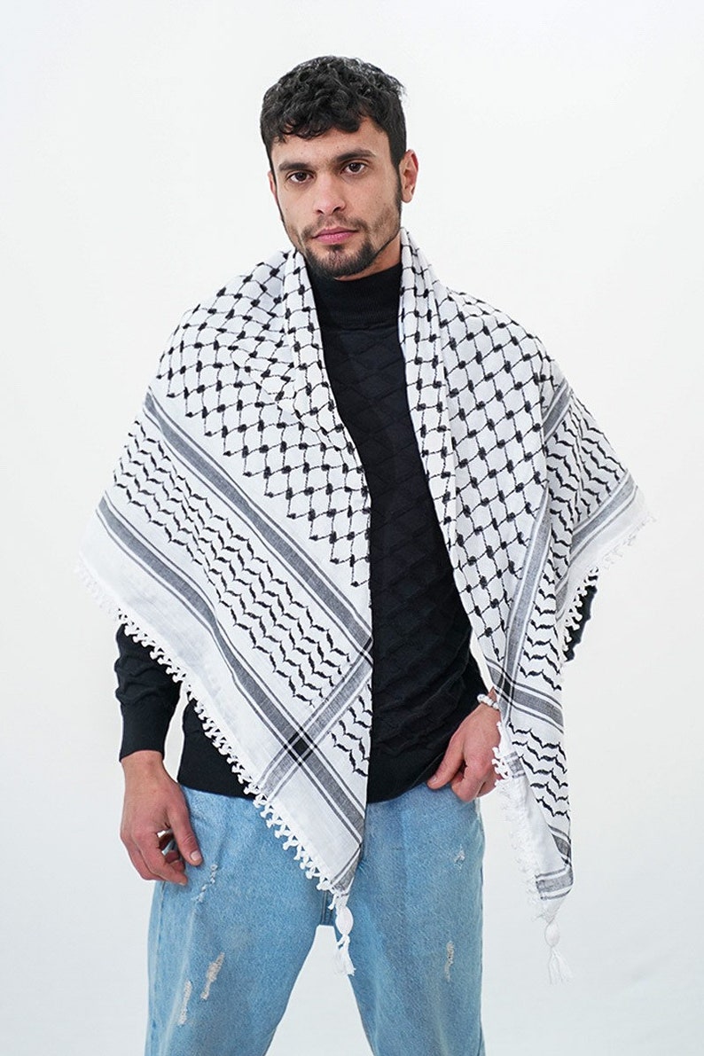 Original Al-Bulbul Kufiya Keffiyeh Handmade by Palestinian refugees 100% of proceeds go to supporting Palestinian businesses image 2