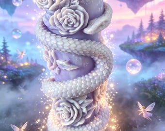 Schlangen Kerze handgemacht | Snake Candle | Gothic Deko | Witchy Kerze | Rosen Kerze | Mystische Dekoration | Geschenkidee