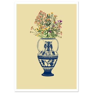 Póster Florero con ramo de flores