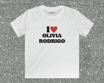 I Love Olivia Rodrigo Baby Tee, Y2K Slogan T-Shirt, GUTS World Tour, Olivia Rodrigo Tour, Sour Album, 2000s Crop Top, Funny Slogan