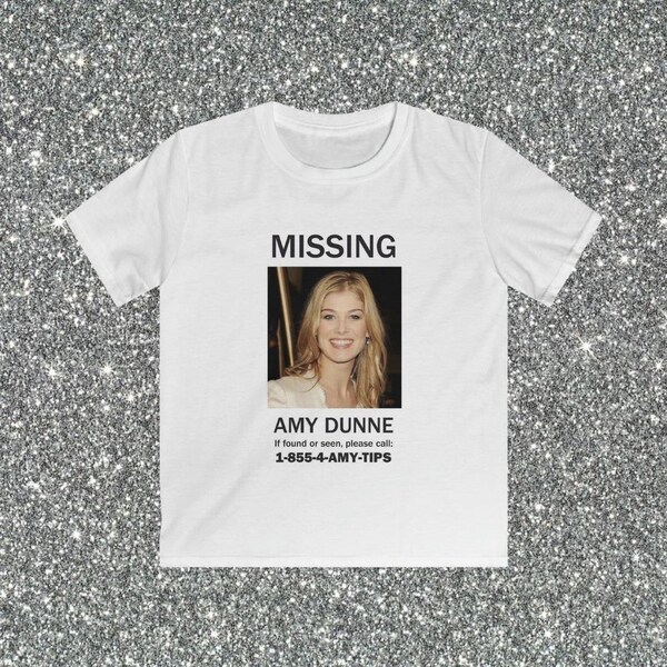 Gone Girl Amy Dunne MISSING Baby Tee, Cropped T-shirt, Psychological Thriller Movie, Gifts for Movie Lovers, Y2K Funny Top, Unique Tee