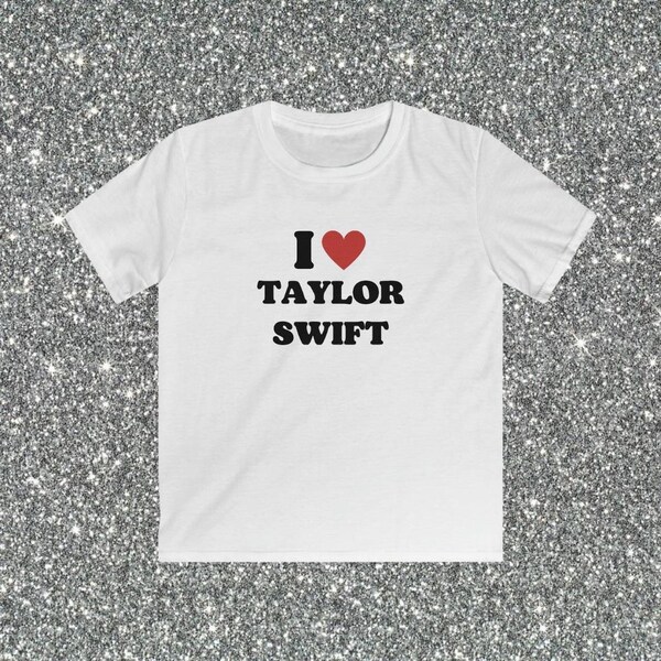 I Love Taylor Swift Baby Tee, Y2K Slogan T-Shirt, The Eras Tour, Taylor Swift Merch, 2000s Crop Top, Funny Slogan