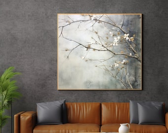 Whispers of Spring - Zen Home Decor, Digital Wall Art, Japandi Wall Art Print, Wabi Sabi Download, Serene Japanese Artwork, Japandi Art