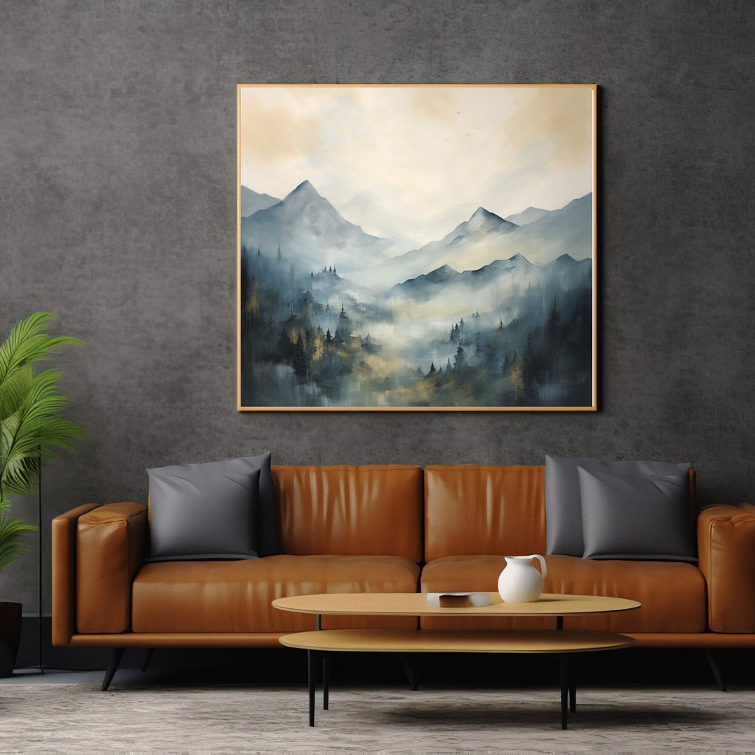 Misty Mountain Retreat - Japanese Zen Artwork Japandi Wall Art Wabi ...
