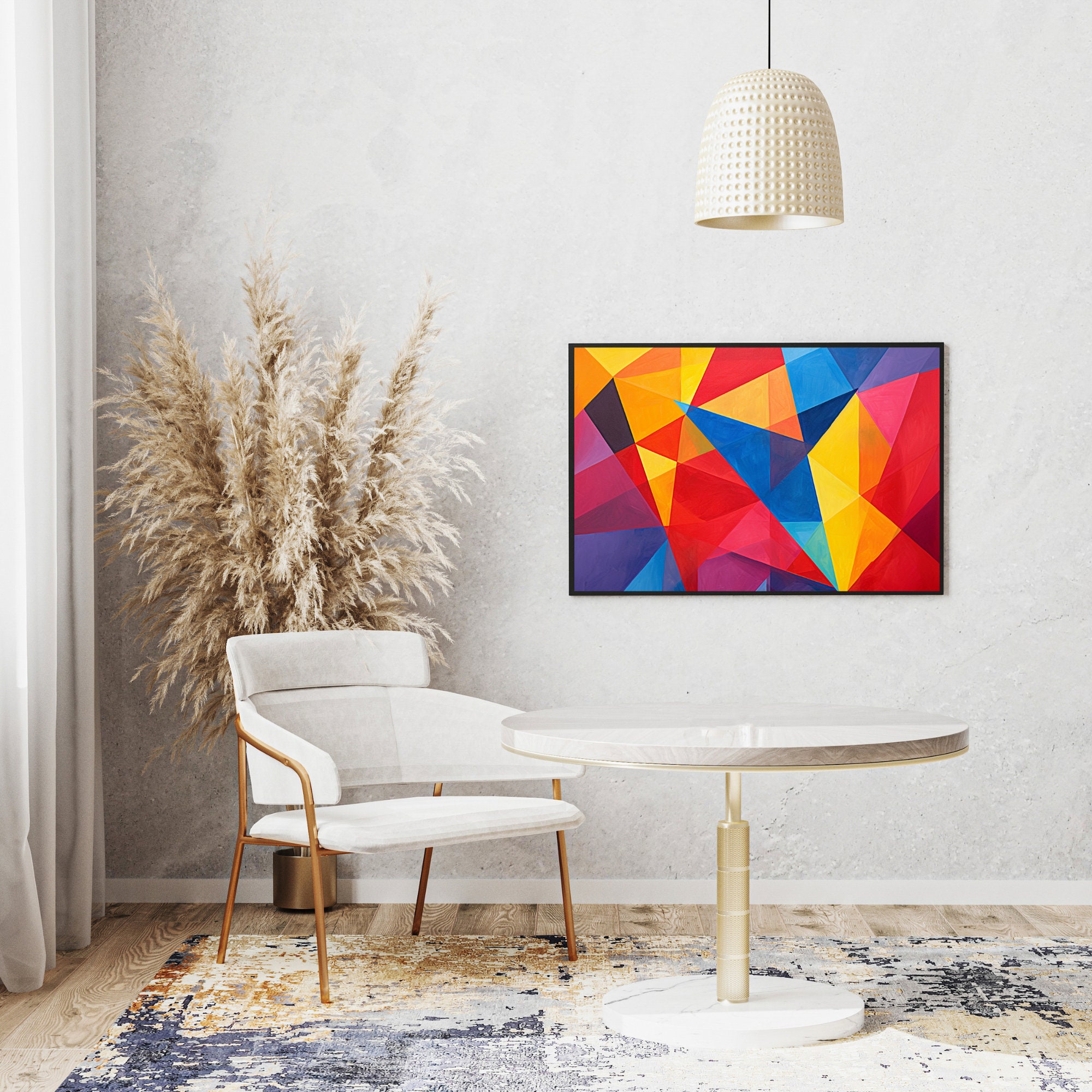 Picture Idea: Bold Geometric Art Vivid Colorful Download Triangle Mosaic Art Modern