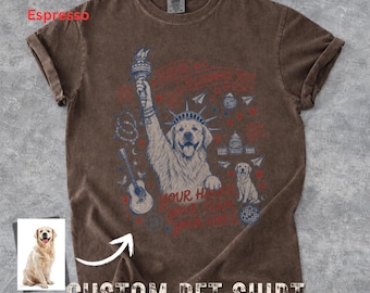 Custom Pet Portrait Shirt, Personalized Dog Tee, Comfort Colors Shirt, Dog Mom Gift, Custom Pet Lover Shirt